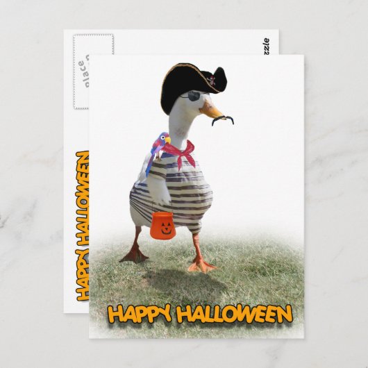 Halloween Trick of Treating Pirate Duck Briefkaart (Voorkant / Achterkant)