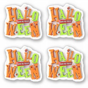 Halloween Trick or treat, 3D-blokkeereffect, Sticker