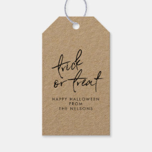 Halloween Trick or treat Bag Snoep Favor Kraft Cadeaulabel