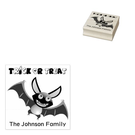 Halloween Trick or treat Bat Rubberstempel (Gestempeld)