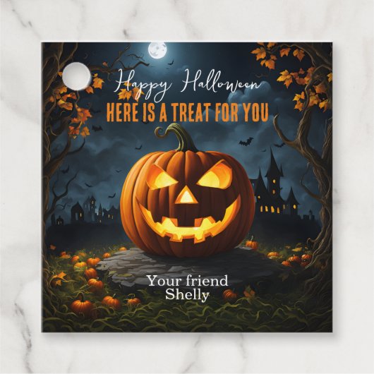 Halloween trick or treat bedankjes labels (Voorkant)