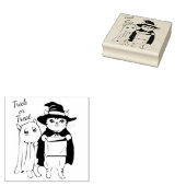 Halloween Trick or treat Bewerk Tekst Ghost Cat Rubberstempel (Gestempeld)