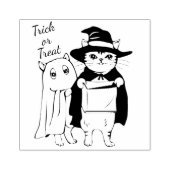 Halloween Trick or treat Bewerk Tekst Ghost Cat Rubberstempel (Afrduk)