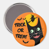 Halloween - Trick or treat Black Cat Magneet (Voorkant / Achterkant)