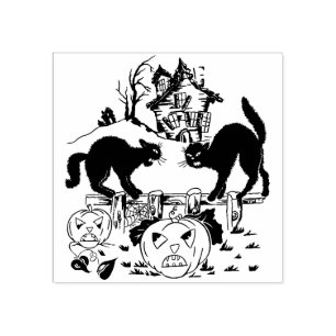  Halloween Trick or treat Black Cats Rubberstempel