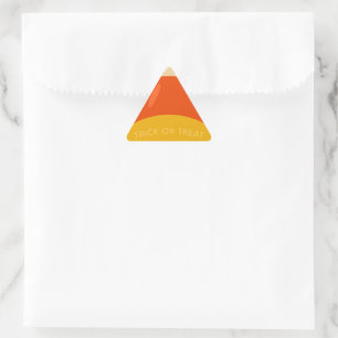 Halloween Trick or treat Candy Corn Driehoek Sticker