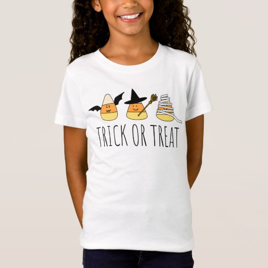 Halloween Trick or treat Candy Corn T-shirt (Voorkant)