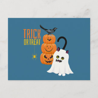 Halloween Trick or treat Cat leuke Briefkaart