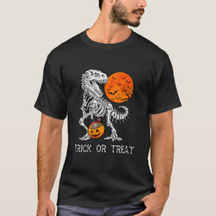Halloween Trick or treat Dinosaur Skeleton rex T-shirt