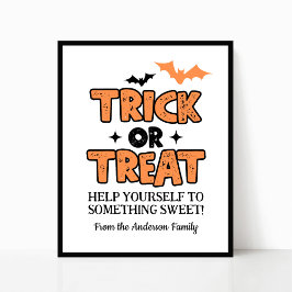 Halloween Trick or treat Feest Tafel Teken Poster