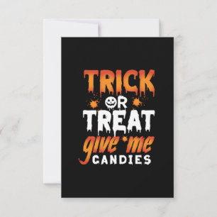 Halloween Trick or treat Geef me Snoepjes RSVP Kaartje