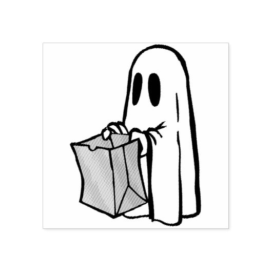 Halloween trick or treat geest 	rubberstempel (Afrduk)