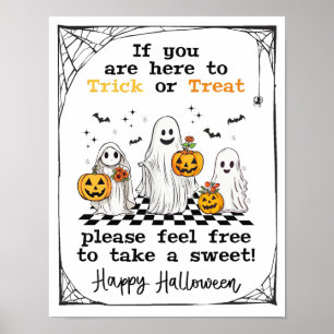 Halloween Trick or treat geesten porch snoep teken Poster