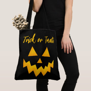 Halloween Trick or treat Ggloeiende pompoen Face Draagtas