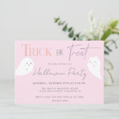 Halloween Trick or treat Ghost Kaart (Staand voorkant)