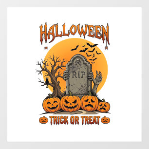 Halloween Trick Or Treat Grafsteen Zombie Handen P Raamsticker