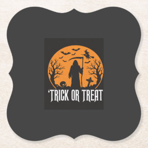 Halloween Trick or Treat Grim Reaper Ontwerp_1 Kartonnen Onderzetters