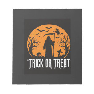 Halloween Trick or Treat Grim Reaper-ontwerp_1 Notitieblok