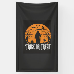 Halloween Trick or Treat Grim Reaper Ontwerp_1 Spandoek