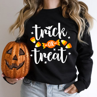 Halloween Trick or Treat Handgeschreven Typografie Trui