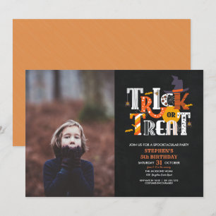 Halloween Trick or treat Kind Foto Birthday Party Kaart