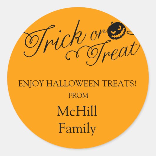Halloween Trick or treat Label (Voorkant)
