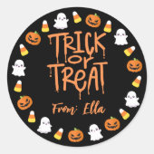 Halloween Trick or treat Label Stickers (Voorkant)