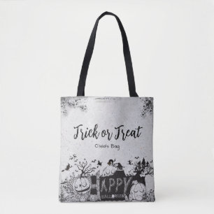 Halloween "Trick or treat" met naam Draagtas
