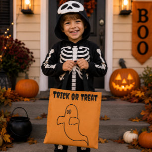 Halloween Trick or Treat Oranje Geest Omtrek Cadea Draagtas