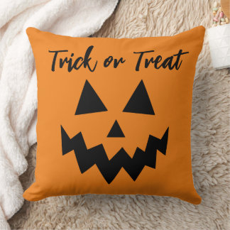 Halloween Trick or treat Oranje pompoen Face Kussen