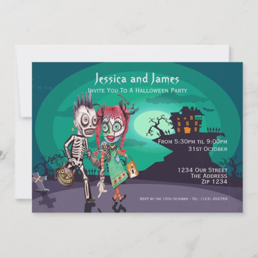 Halloween Trick or treat persoonlijk Kaart (Voorkant)