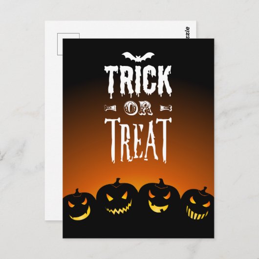 Halloween Trick or treat Postard Briefkaart (Voorkant / Achterkant)