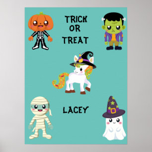 HALLOWEEN "TRICK OR TREAT" POSTER PERSONNALISÉ