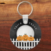 Halloween Trick or treat Pumpkin Jack O Lantern Sleutelhanger (Voorkant)