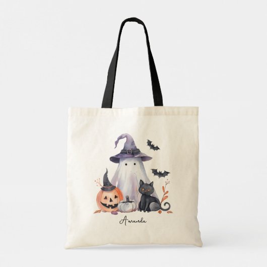 Halloween Trick or treat schouder Canvas tas (Achterkant)