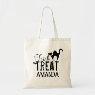 Halloween Trick or treat Spooky Black Cat Cute Tote Bag