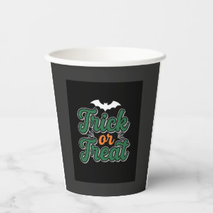 Halloween Trick or Treat Vleermuis Web Design_1 Papieren Bekers
