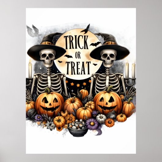 Halloween Trick or Treat Wall Poster  (Devant)