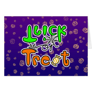 Halloween Trick or treat Wenskaart