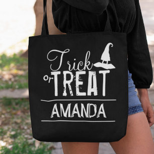 Halloween Trick or treat Witch Pet Typografie Draagtas