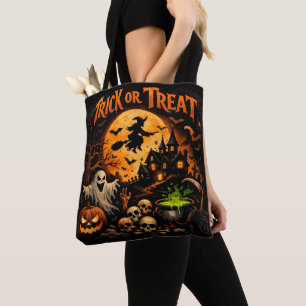 Halloween Trick or Treat Zwart en Oranje Draagtas