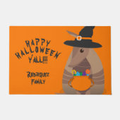Halloween Trick-or-Treating Armadillo Witch Texas Deurmat (Voorkant)