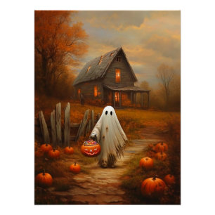 Halloween Trick-or-Treating Ghost Perfect Poster