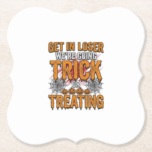 Halloween Trick Or Treating Vintage Typografie Des Kartonnen Onderzetters