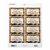 Halloween Tricks et Traitements Étiquette alimenta (Feuille entière)