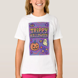 Halloween Trippy Kleurrijke Retro Kleding unisex T-shirt