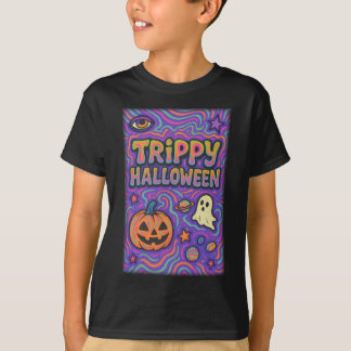 Halloween Trippy Kleurrijke Retro Kleding unisex T-shirt