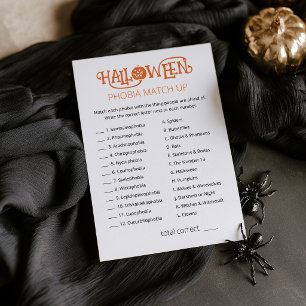 Halloween Trivia Quiz Kaart Fobie Matching Game