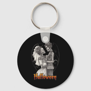 Halloween trouwdag in oktober - bruid en bruidegom sleutelhanger