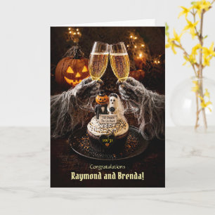 Halloween Trouwfeest Champagne Toast en Lekkere Cu Kaart